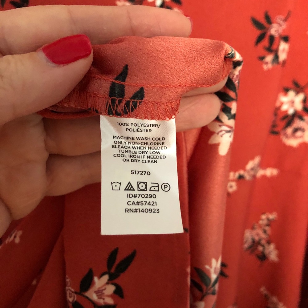 LOFT floral long sleeve flare dress - Picture 8 of 12
